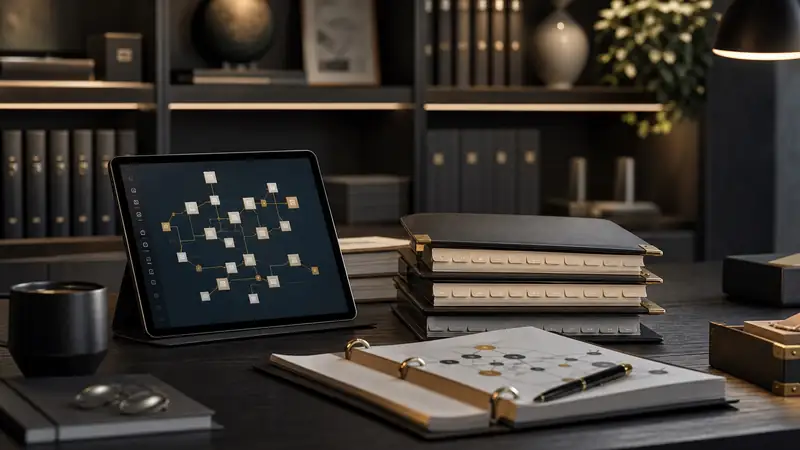 Organized playbooks and an abstract knowledge map in an advisory workspace